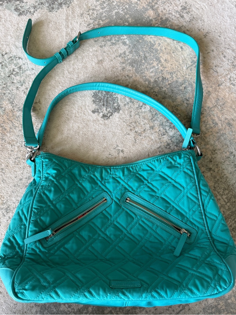 Vera Bradley Vivian Turquoise Sea Hobo Bag